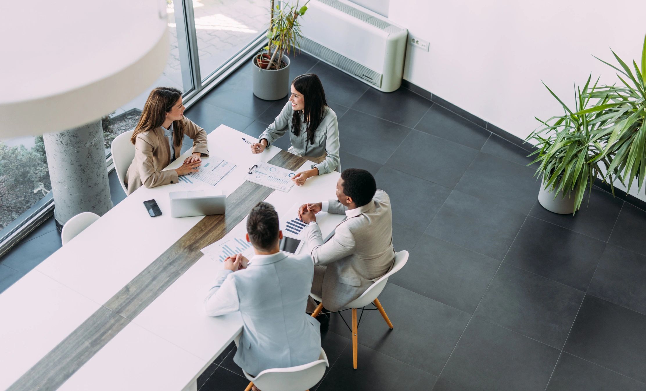 Professional team meeting about business growth strategy